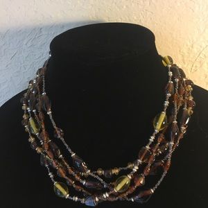 Elegant Five Strand Bead Necklace